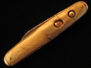 UNKNOWN  DUAL  BUTTON  CELLULOID  AUTO  KNIFE   OLD  VINTAGE   KNIVES 