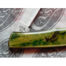 Vintage Case xx 1994 Single Blade Lock Back Pocket Knife w/ Fisherman & Large Mouth Bass Art Handles Vintage Case xx 1994 Single Blade Lock Back Pocket Knife w/ Fisherman & Large Mouth Bass Art Handles