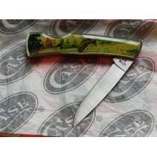 Vintage Case xx 1994 Single Blade Lock Back Pocket Knife w/ Fisherman & Large Mouth Bass Art Handles Vintage Case xx 1994 Single Blade Lock Back Pocket Knife w/ Fisherman & Large Mouth Bass Art Handles