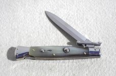 NEW OLD STOCK ITALIAN STILETTO 9" GENUINE HORN SWING GUARD KNIFE NEW OLD STOCK ITALIAN STILETTO 9" GENUINE HORN SWING GUARD KNIFE