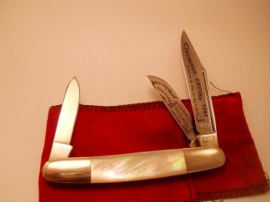 Fight'n Rooster Buster Knife Pearl KKK Klan 