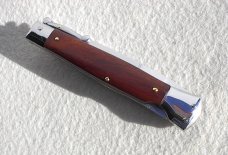 NEW OLD STOCK ITALIAN STILETTO 9" GENUINE SNAKEWOOD SWING GUARD KNIFE 