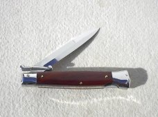 NEW OLD STOCK ITALIAN STILETTO 9" GENUINE SNAKEWOOD SWING GUARD KNIFE 