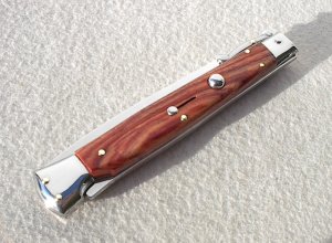 NEW OLD STOCK ITALIAN STILETTO 11" ROSEWOOD SWING GUARD LOCK BACK 