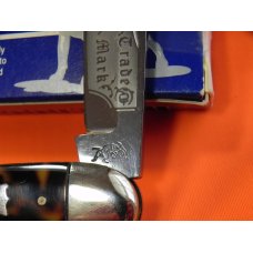 1993 Bulldog Brand Whittler Pocket Knife w Faux Tortoise Shell Handles & Frost Blade Etch 1993 Bulldog Brand Whittler Pocket Knife w Faux Tortoise Shell Handles & Frost Blade Etch