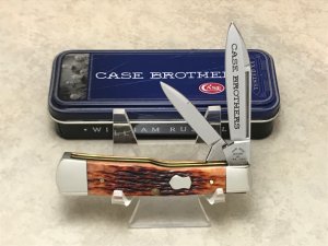 Case Bros. Cutlery Co. USA 2004 Chestnut Bone 62130 SS Gunstock Jack Knife in Box