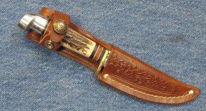  Western #628 Bird & Trout Knife Customized with Sambar Stag Handles