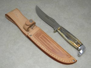 Case XX USA 1976 Stag 523-5 SSP Razor Edge Fixed Blade Sheath Knife