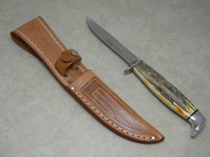 Case XX USA 1976 Stag 5FINN SSP Razor Edge Fixed Blade Sheath Knife