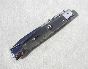 NEW OLD STOCK ITALIAN STILETTO 9" HORN SWING GUARD KNIFE 