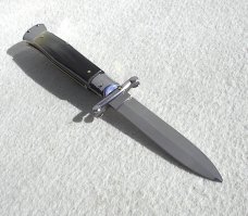 NEW OLD STOCK ITALIAN STILETTO 9" HORN SWING GUARD KNIFE 