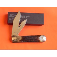 Vintage Ka-Bar kabar (LG Cigar Jack) Pocket Knife (Model # 1190) with Grey Bone Stag Handles -NOSa Vintage Ka-Bar kabar (LG Cigar Jack) Pocket Knife (Model # 1190) with Grey Bone Stag Handles -NOSa