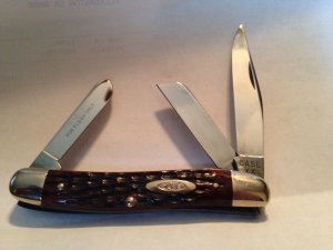 Case XX 6318HP Stockman red jigged bone; 1940-1964