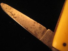 SHAPLEIGH  HDWE CO.  CELLULOID  DUAL  BUTTON   AUTO  KNIFE   1940 – 1960  OLD VINTAGE  KNIVES