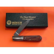 1995 Boker Tree Brand Deer Hunter Barlow w Wood Handles & Deer on Bolster & Blade Etch Hunting Scene 1995 Boker Tree Brand Deer Hunter Barlow w Wood Handles & Deer on Bolster & Blade Etch Hunting Scene