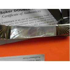 Boker "Double Tree" Trapper w/ Flawless & Fiery Mother of Pearl Handles & Fancy Bolsters -WOW Boker "Double Tree" Trapper w/ Flawless & Fiery Mother of Pearl Handles & Fancy Bolsters -WOW