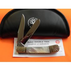 Boker "Double Tree" Trapper w/ Flawless & Fiery Mother of Pearl Handles & Fancy Bolsters -WOW Boker "Double Tree" Trapper w/ Flawless & Fiery Mother of Pearl Handles & Fancy Bolsters -WOW