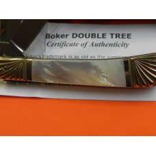 Boker "Double Tree" Trapper w/ Flawless & Fiery Mother of Pearl Handles & Fancy Bolsters -WOW Boker "Double Tree" Trapper w/ Flawless & Fiery Mother of Pearl Handles & Fancy Bolsters -WOW