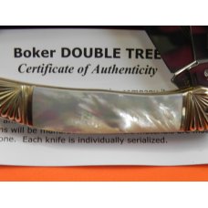 Boker Double Tree Copperhead Knife w/ Flawless & Fiery Mother of Pearl Handles & Fancy Bolsters -WOW Boker Double Tree Copperhead Knife w/ Flawless & Fiery Mother of Pearl Handles & Fancy Bolsters -WOW