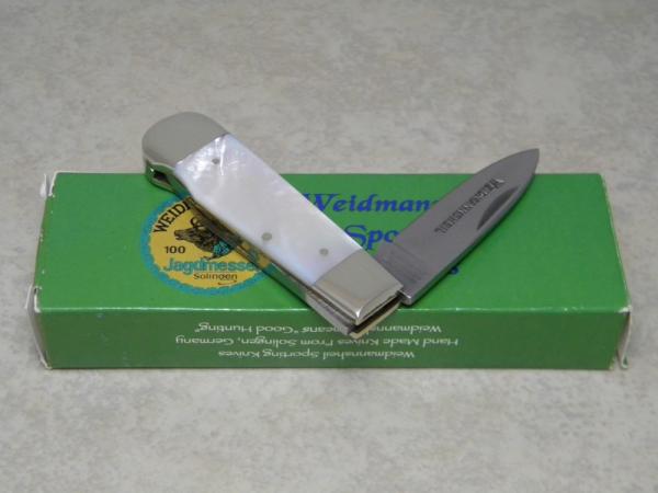 Weidmannsheil Solingen Germany Genuine Mother of Pearl Lockback Knife in Box