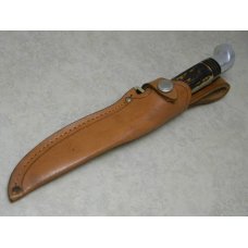 Western Stainless Steel USA Imitation Stag S-H48A Fixed Blade Hunting Sheath Knife 