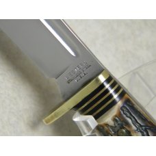 Western Stainless Steel USA Imitation Stag S-H48A Fixed Blade Hunting Sheath Knife 