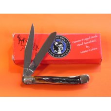 Bulldog Brand (Hand Made) 2 Blade Slim Trapper Pocket Knife w Great Redish Stag Handles -NOS + Box Bulldog Brand (Hand Made) 2 Blade Slim Trapper Pocket Knife w Great Redish Stag Handles -NOS + Box