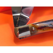 Bulldog Brand (Hand Made) 2 Blade Slim Trapper Pocket Knife w Great Redish Stag Handles -NOS + Box Bulldog Brand (Hand Made) 2 Blade Slim Trapper Pocket Knife w Great Redish Stag Handles -NOS + Box