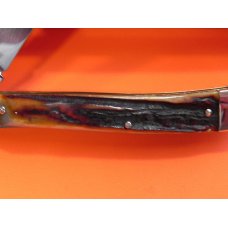 Bulldog Brand (Hand Made) 2 Blade Slim Trapper Pocket Knife w Great Redish Stag Handles -NOS + Box Bulldog Brand (Hand Made) 2 Blade Slim Trapper Pocket Knife w Great Redish Stag Handles -NOS + Box