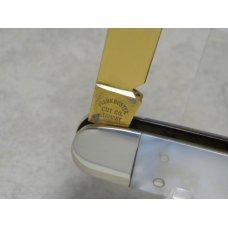 Fight'n Rooster Germany Gold Blade Pearl Lockback Whittler Knife Tar Heel Cutlery Club c.1981 Fight'n Rooster Germany Gold Blade Pearl Lockback Whittler Knife Tar Heel Cutlery Club c.1981