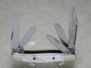 Fight'n Rooster Germany Pearl with Jewels 5 Blade Stockman Knife Gem Capital Knife Club c.1981