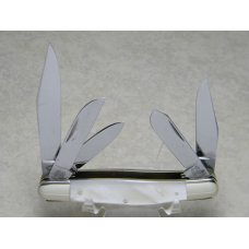 Fight'n Rooster Germany Pearl with Jewels 5 Blade Stockman Knife Gem Capital Knife Club c.1981