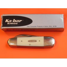 Ka-Bar Elephant/Toenail Whittler Pocket Knife w/ Green'ish Appaloosa Bone Handles & Blade Etch -NOS Ka-Bar Elephant/Toenail Whittler Pocket Knife w/ Green'ish Appaloosa Bone Handles & Blade Etch -NOS