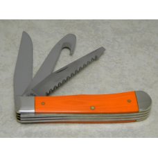 Case XX USA 2007 Orang Micarta 10354GS SS Guthook Skinner 3 Blade Trapper Knife in Box