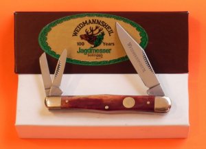Weidmannsheil 3 Blade Whittler with Smooth Red Bone Handles - NM/M - Low production! -NOS