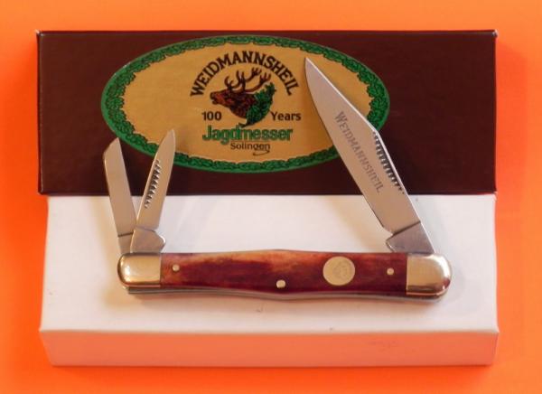 Weidmannsheil 3 Blade Whittler with Smooth Red Bone Handles - NM/M - Low production! -NOS Weidmannsheil 3 Blade Whittler with Smooth Red Bone Handles - NM/M - Low production! -NOS