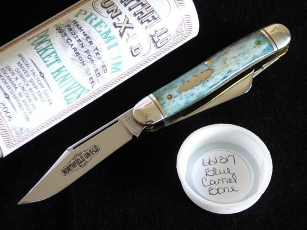 Great Eastern Northfield Calf Roper Blue Camel Bone knife. Rare SFO. Great Eastern Northfield Calf Roper Blue Camel Bone knife. Rare SFO.