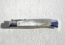 NEW OLD STOCK ITALIAN STILETTO 9" GENUINE HORN SWING GUARD KNIFE