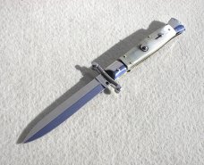 NEW OLD STOCK ITALIAN STILETTO 9" GENUINE HORN SWING GUARD KNIFE