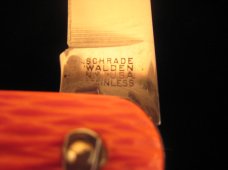 SCHRADE WALDEN  N.Y. ORANGE  PARATROOPER  AUTO  KNIFE   1946 – 1973  OLD VINTAGE  KNIVES 