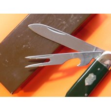 Paul Henckels, Camp knife w Green Synthetic Handles, Fork, Blade & Bottle Opener -NOS in Orig Box Paul Henckels, Camp knife w Green Synthetic Handles, Fork, Blade & Bottle Opener -NOS in Orig Box