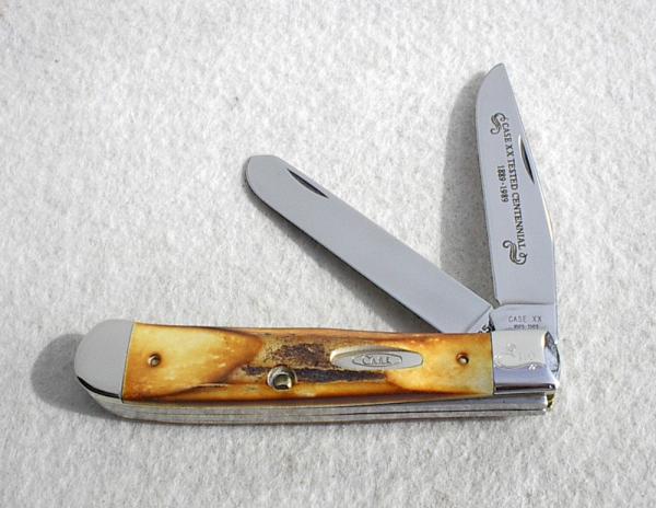 CASE XX USA 5254 SSP 1889-1989 CENTENNIAL GENUINE STAG LARGE TRAPPER KNIFE - NEW