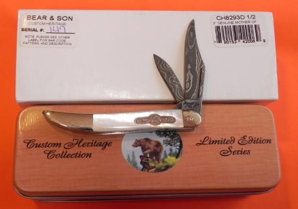 Bear & Son Special Build (147 of 250 ) ToothPick Knife w Genuine Fiery Pearl Handles +Damascus Blade Bear & Son Special Build (147 of 250 ) ToothPick Knife w Genuine Fiery Pearl Handles +Damascus Blade
