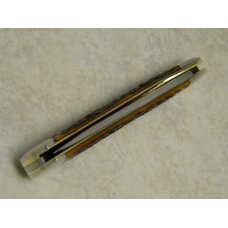 Western USA S-693 D Jigged Delrin Linerlock 1 Blade Trapper Knife with Raccoon Etch c.1980 Western USA S-693 D Jigged Delrin Linerlock 1 Blade Trapper Knife with Raccoon Etch c.1980