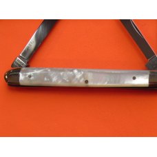 Battle Axe Brand -Shouse & Hardin WWW Theme, 3 Blade Mother of Pearl Whittler "Battle of the Bulge" Battle Axe Brand -Shouse & Hardin WWW Theme, 3 Blade Mother of Pearl Whittler "Battle of the Bulge"