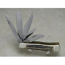 Bulldog Brand Solingen Germany Genuine Stag 20 Year Anniversary 5 Blade Trapper Knife in Box c.1998 Bulldog Brand Solingen Germany Genuine Stag 20 Year Anniversary 5 Blade Trapper Knife in Box c.1998