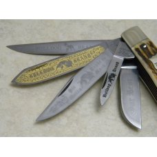 Bulldog Brand Solingen Germany Genuine Stag 20 Year Anniversary 5 Blade Trapper Knife in Box c.1998 Bulldog Brand Solingen Germany Genuine Stag 20 Year Anniversary 5 Blade Trapper Knife in Box c.1998