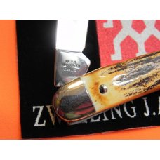 Vintage J A Henckels 3 Blade Whittler (HK-7-S) Pocket Knife w/ Great Stag Handles! Orig Box - NOS Vintage J A Henckels 3 Blade Whittler (HK-7-S) Pocket Knife w/ Great Stag Handles! Orig Box - NOS
