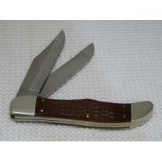 Case XX USA 2002 Wood 6265 SS Folding Hunter Knife - NIB w/Leather Pouch Case XX USA 2002 Wood 6265 SS Folding Hunter Knife - NIB w/Leather Pouch