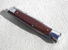 NEW OLD STOCK ITALIAN STILETTO 9" GENUINE SNAKEWOOD SWING GUARD KNIFE 